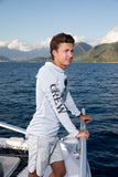 Long Sleeve Sun Shirt Scoop Neck UPF 50/ Aluminum Men's