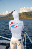 Long Sleeve Sun Shirt Scoop Neck UPF 50 with Logo & Hibiscus
